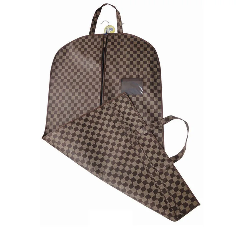 Canvas Genuine Leather Trim Men Suit Cover Carry On Travel Garment Bag