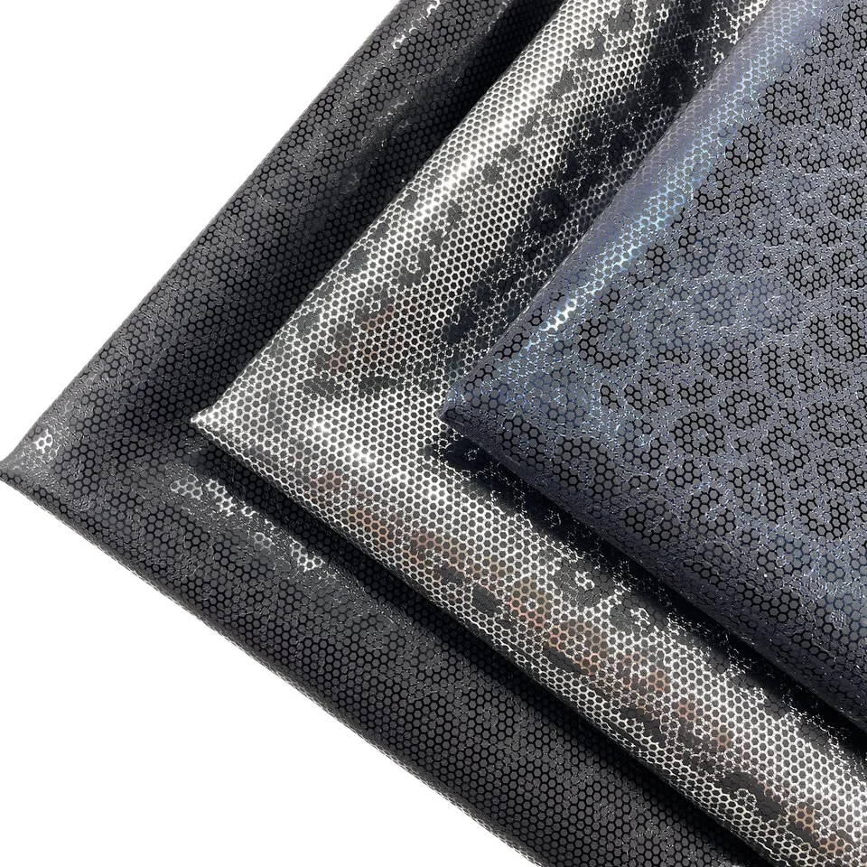 FA-1257 Frosted PU Leather Leopard Embossed Hot Stamping Waterproof Shoe & Bag Making Material for Car Use PVC Compliant