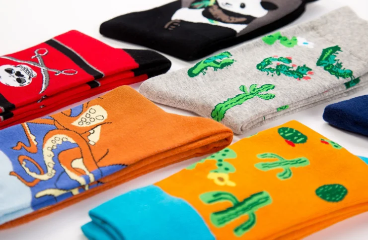 Custom Fashion Colorful Socks Logo Cotton Funny Tube Crew Cactus Jack Men Socks