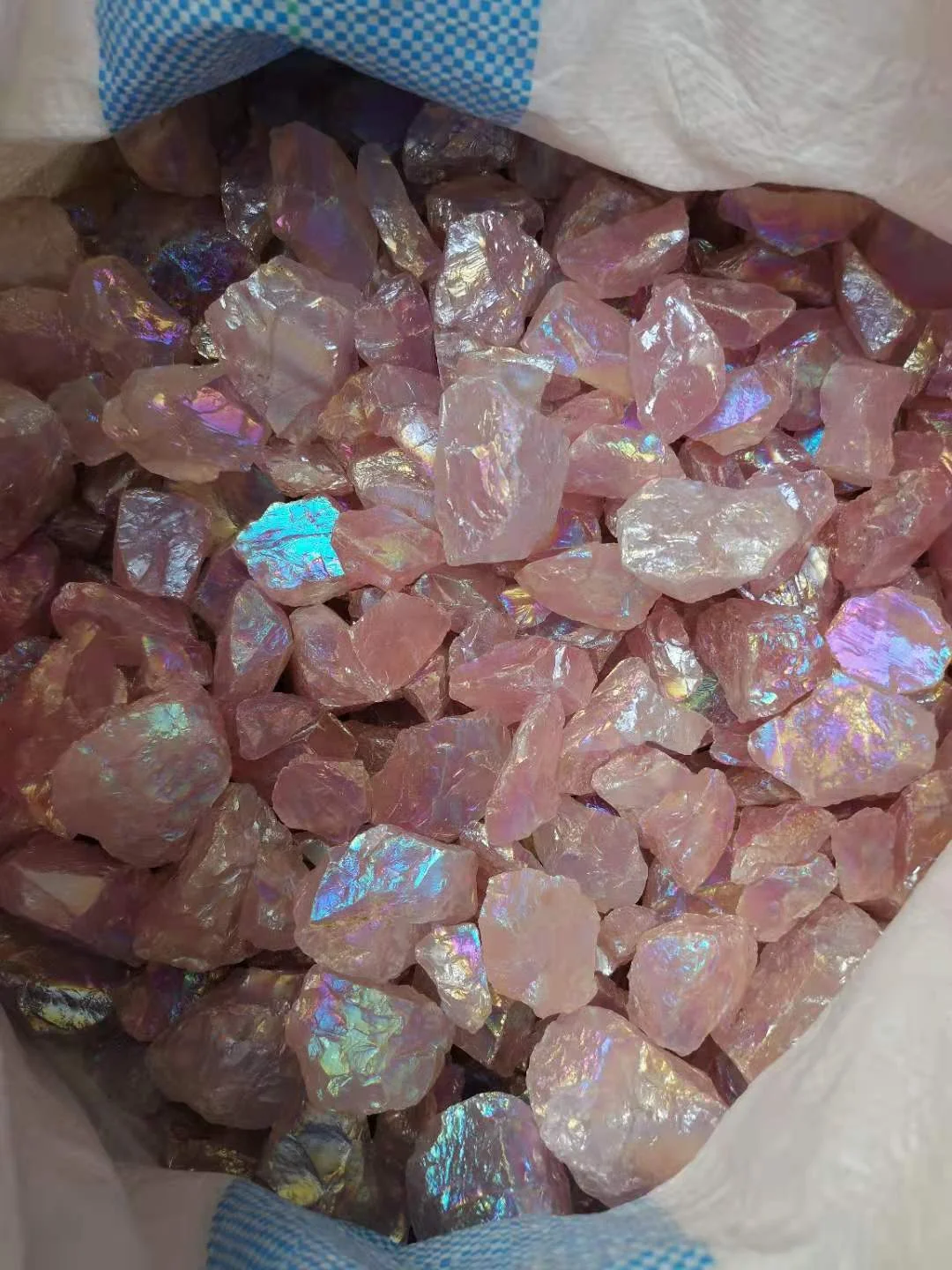 Wholesale raw crystals healing stones natural gemstone pink aura rose quartz rough stone for sale