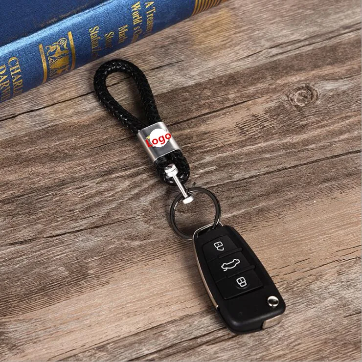Universal car key Chain Leather Alloy car key ring for Lincoln Mazda Hyundai Fiat Cadillac Lexus Mitsubishi Buick Citroen