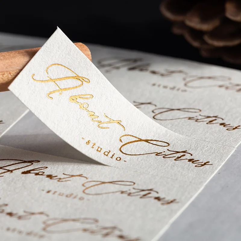 Custom Logo Stickers Luxury Texture Paper Gold Foil Hot Stamping Label Packaging Stickers For Decorate