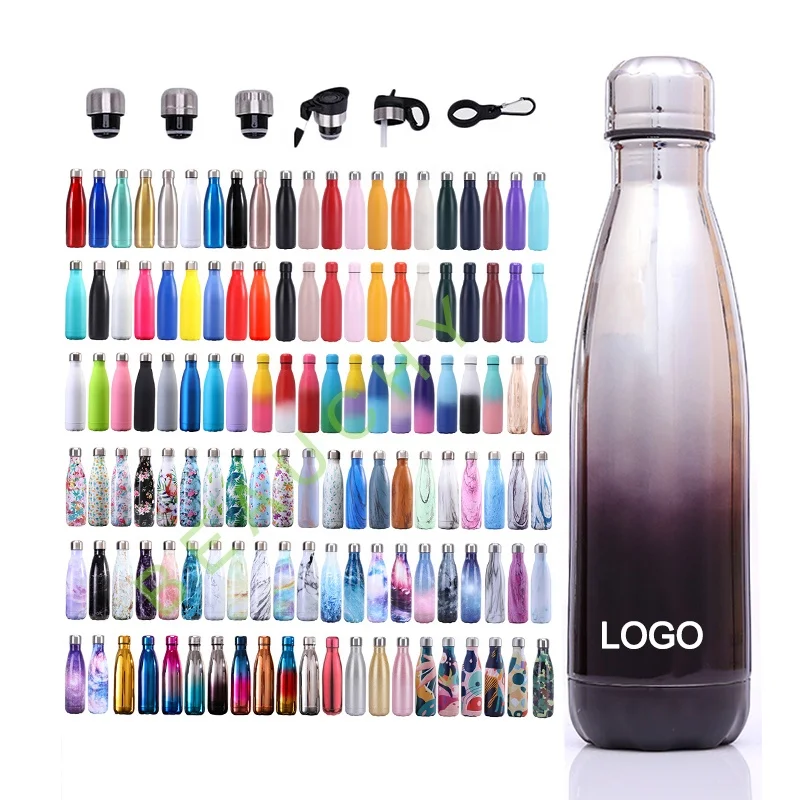 Beauchy Stainless Steel Cola Water Bottle Vacuum Insulated Reusable Double wall Drinks Sports Bottle for Hot and Cold Beverage