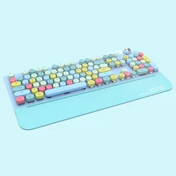 BT 2.4g Wireless Wired Charging Three-mode game Office cute round keys G7 mechanical keyboard