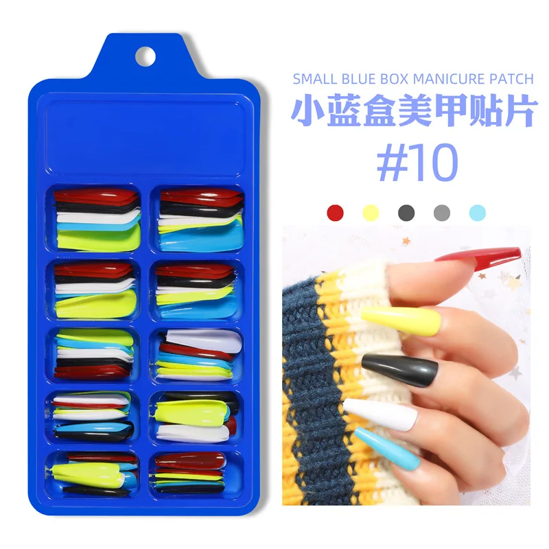 Ballet full patch nails Long French False Nail Natural Nude White Press on Nail Tips