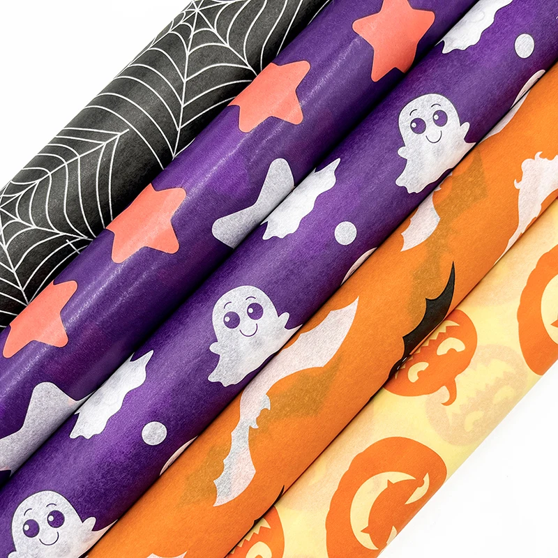 Halloween style personalised wrapping paper roll Pumpkin Ghost Devil 50x70cm custom silk paper gift clothes wine packaging