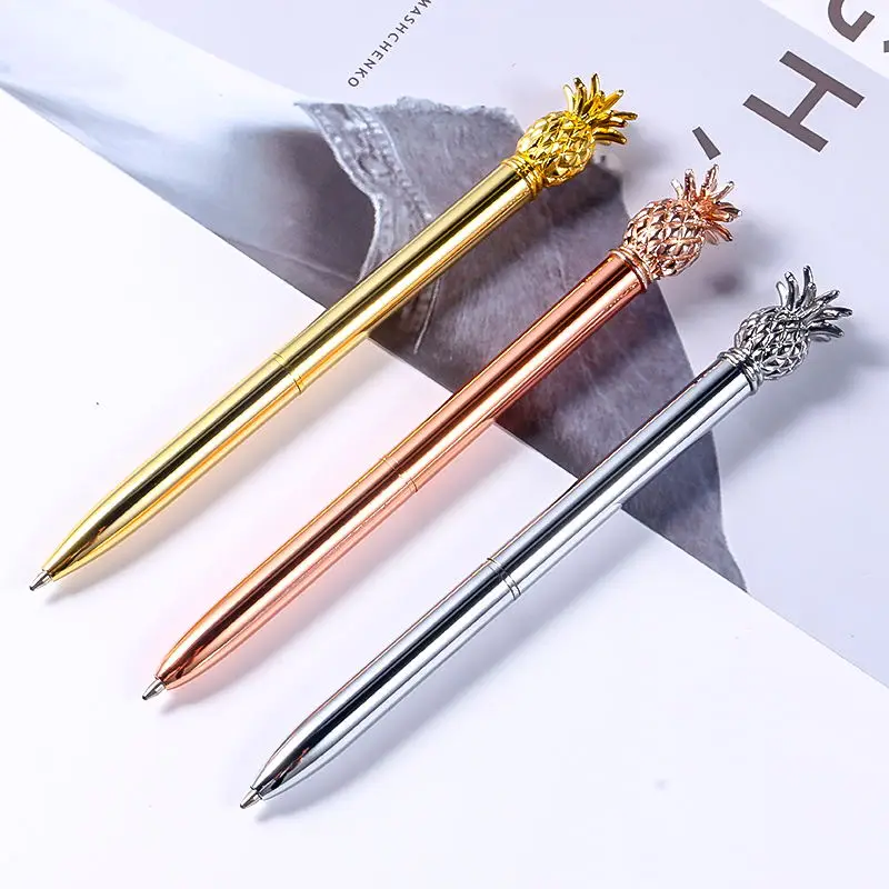 new product ideas 2024 ota activity korea online stationery kawai cute ananas electroplate pineapple twist ball ballpoint pen