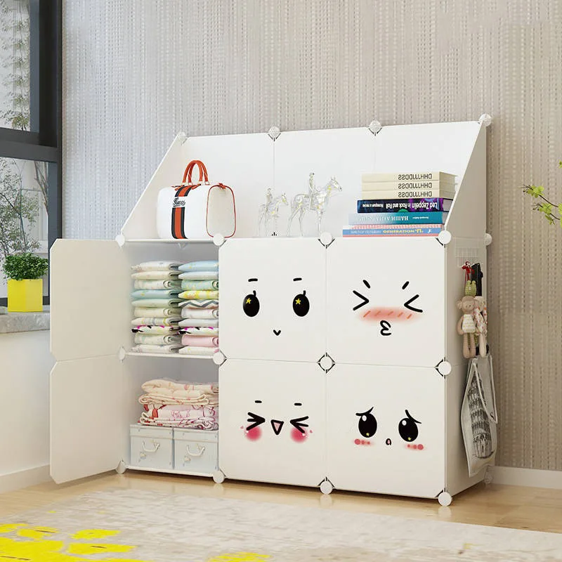Easy Assembly Folding Plastic Wardrobe Clothing Organizer for Dormitory Rental Room or Home Use for Sundry Items