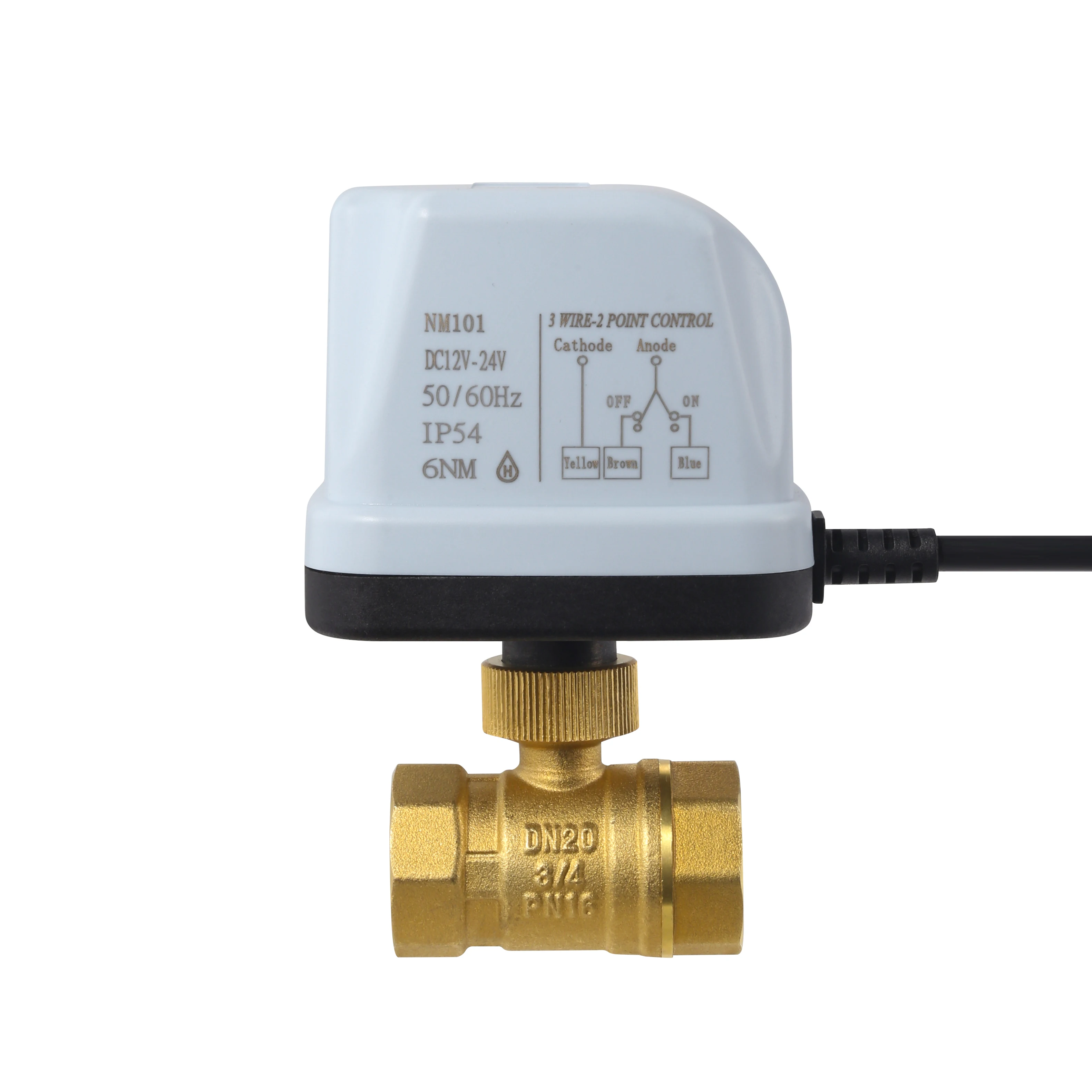 Wholesale DC 12V 24V two way brass electric ball valve full port for air conditioning and piping systems motor ball valve