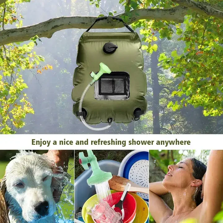 Solar Heating Camping Shower Bag 20L Portable 5 gallons Solar Water Heater Other Beach Swimming Hiking Camping gear