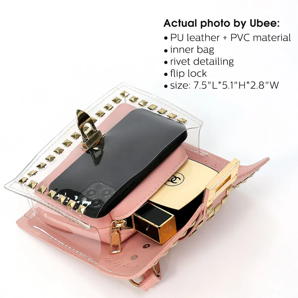 Spring Summer Fashion Transparent Shoulder Handbag PVC Clear Leather Jelly Bags Women Hand Bags Crossbody Bags Luxury Handbags