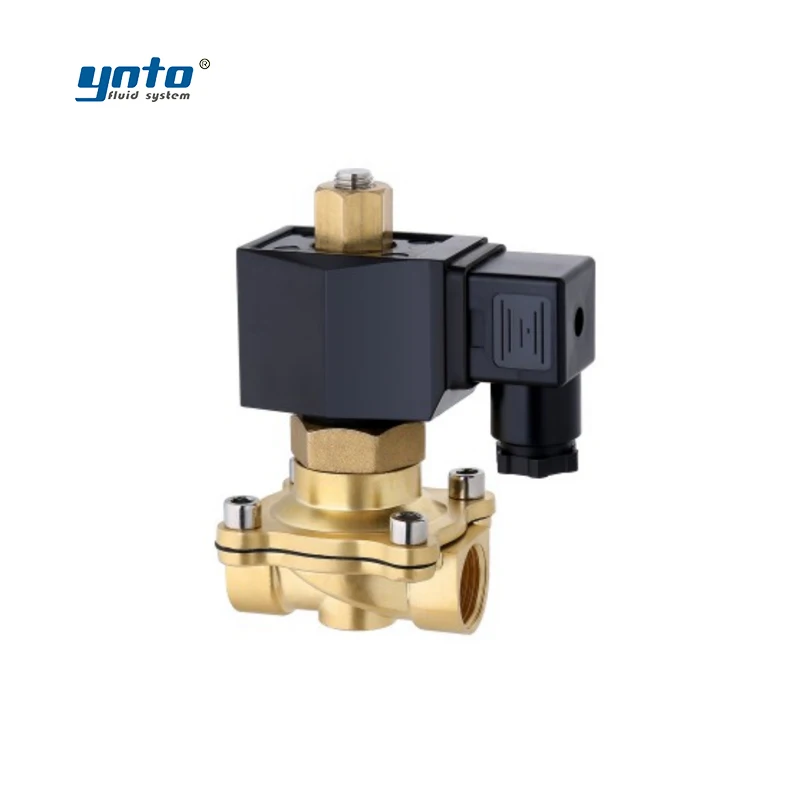 YNTO 15-50mm Brass Direct lifting diaphragm solenoid valve 2/2 way normally open type solenoid valve for air water gas