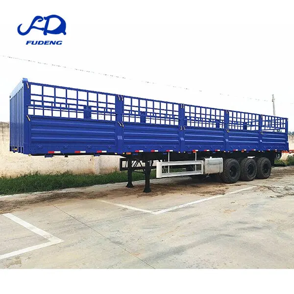 2 3 4 axles fence trailer 40ft 50 tons 60 cattle livestock cargo semi truck for