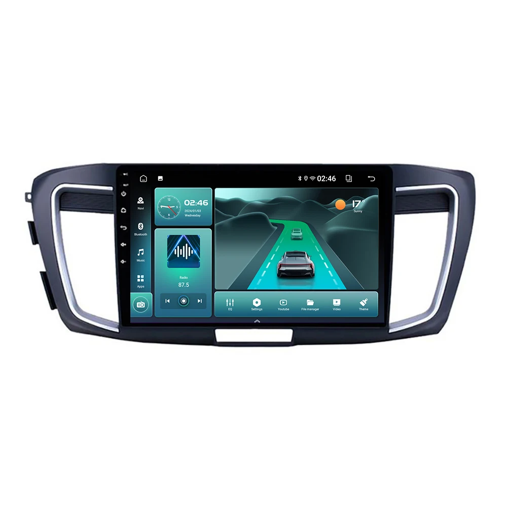 Автомагнитола на Android 13 для Honda Accord 9 TH 2013 - 2017 мультимедийный GPS-навигатор Auto Carplay DSP BT 5 4 5G + 2 4G WIFI6
