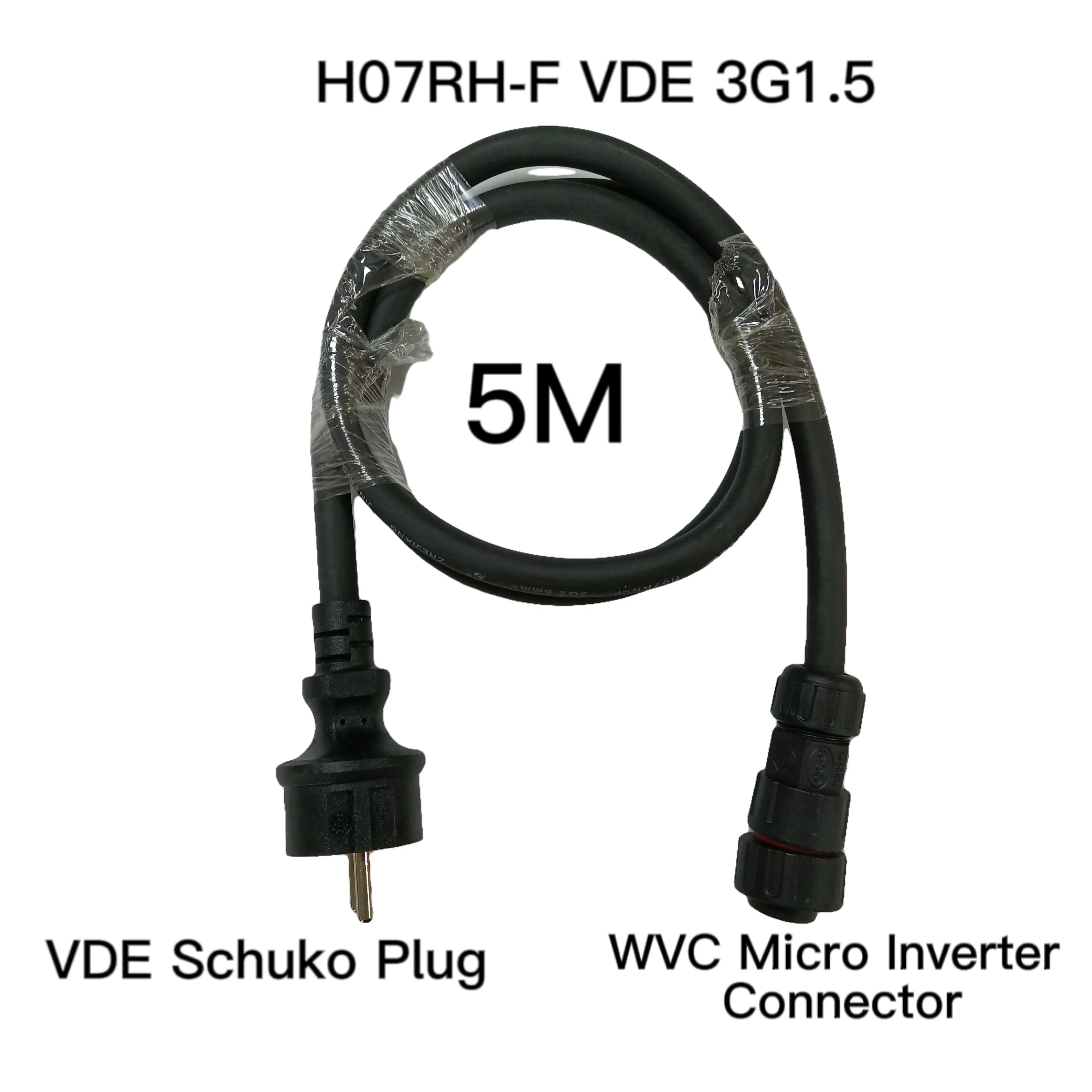 600W Solar Inverter wvc 600 inverter  Micro Inverter WVC-600 Series Cable H07RN-F 3G1.5 5M Schuko Cable Balcony Solar System