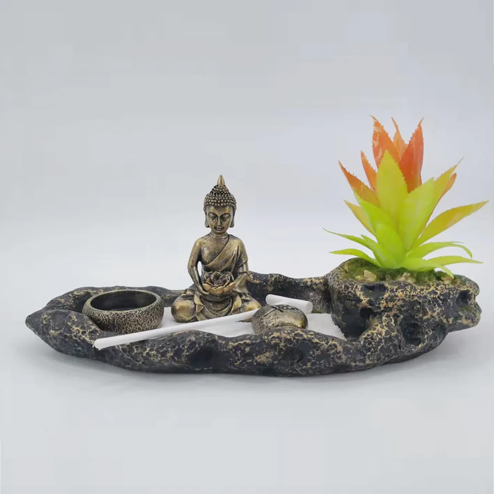Cement Material Yinyang Feng Shui Sand Zen Garden for  Indoor Decoration