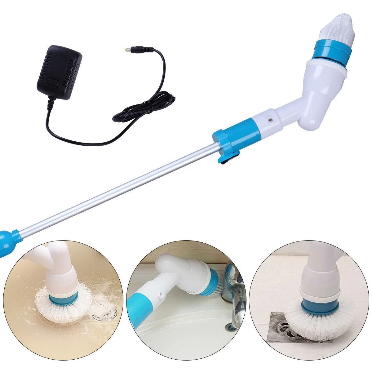 3 IN 1 Bathroom Cepillo Electrico Electric Cleaning Scrubber Clean Brush Sweep Escova Rotativa Borstel Productos De Limpieza