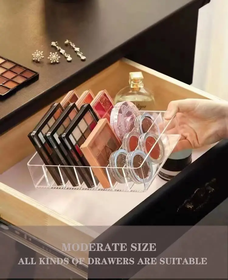 BPA Free Modern 7 Section Divided Vanity Cosmetics Storage Holder Eyeshadow Palette Makeup Organizer