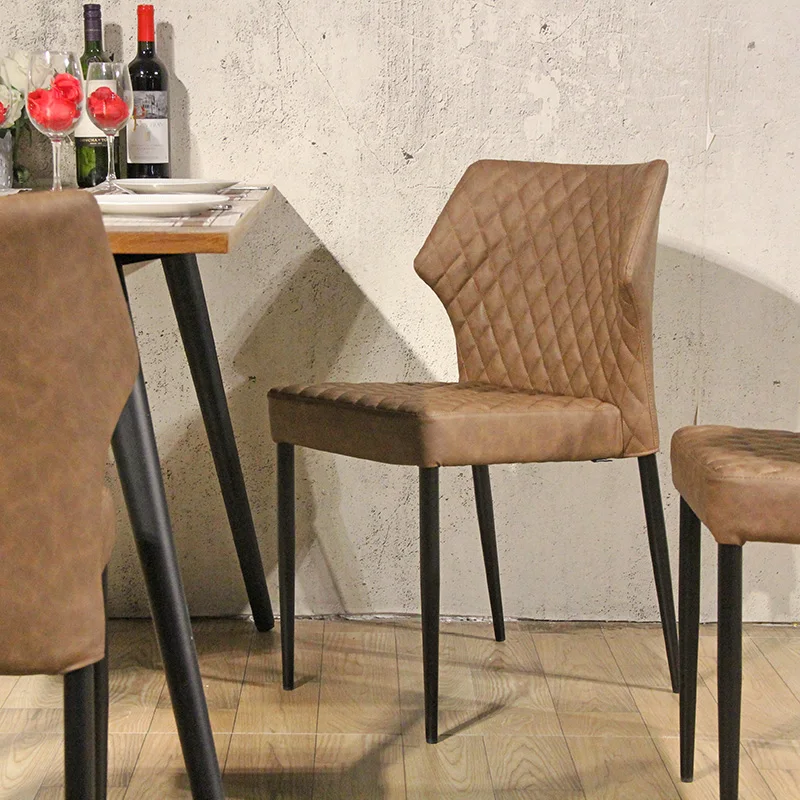 Louis Artificial Leather Cognac Stackable Indoor Restaurant Terrace Hotel Seating Fire Retardant