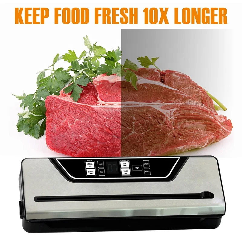 Custom logo Automatic Food Vacuum Sealer New Machine Household Portable Packing Electric Vacuum Food Sealer