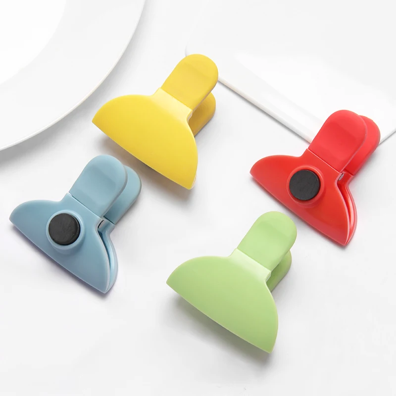 Customizable colors Pack Of 6 Colorful Plastic Chip Bag Clips Seal Pour Food Storage Bag Sealing Clip