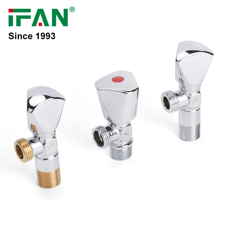 IFAN Factory Price 1/2 Inch Water Stop Angle Valve Bathroom Toilet Plumbing Materials Sanitary Forged Brass Angle Valve