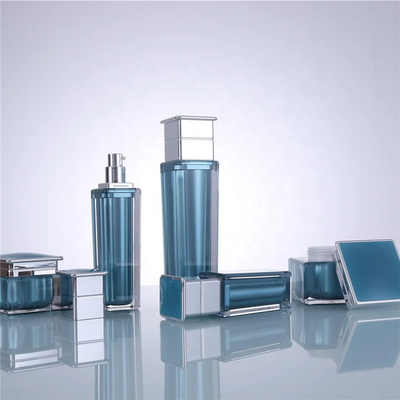 Elegant Custom Logo Cosmetic Packaging Acrylic Cream Jar and Lotion Bottle