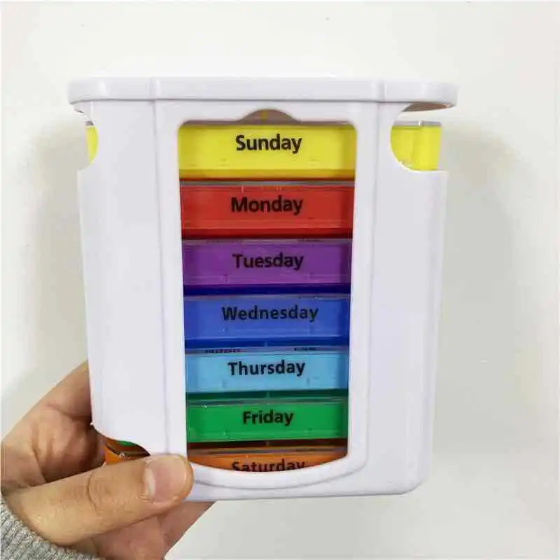7 Day & 4 Times Pill Organizer Weekly Pill Box Custom Pill Case Containers Storage for Promotional