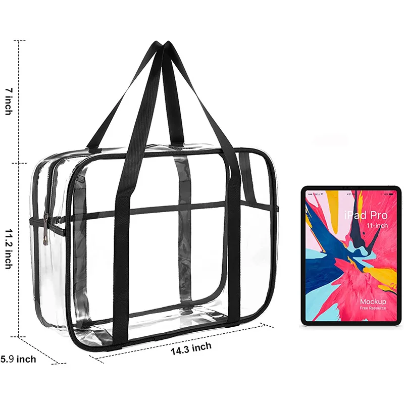 Waterproof Travel Clear Toiletry Bag Thick Transparent Cosmetic Bag Makeup Bag with Handle