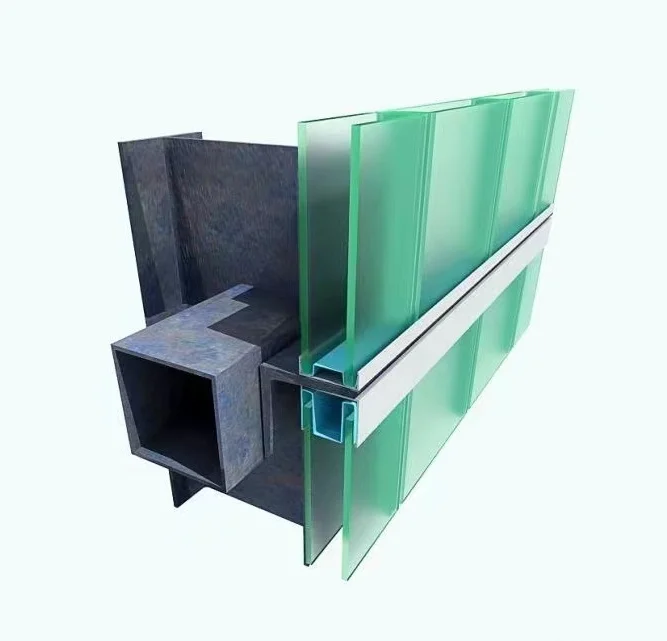 clear tempered u shape channel glass for Balcony Railing partition wall