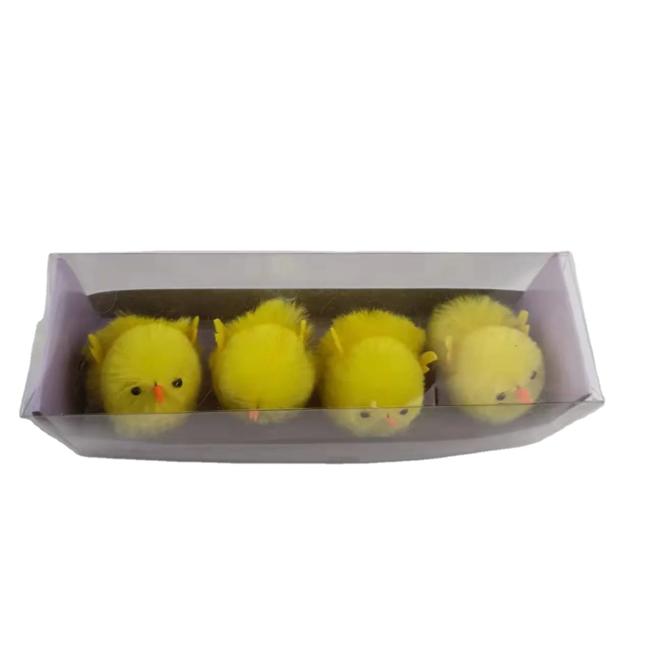 4 pieces Easter chicken velvet color  chicken with pure hand-made Holiday decorations