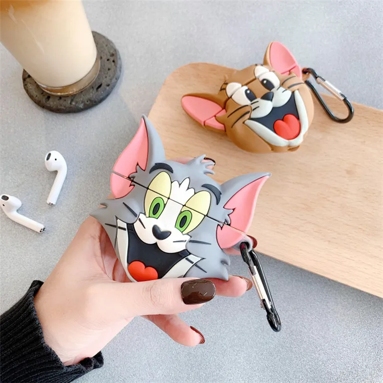 
New Lovely 3D Cute Cartoon Cat Mouse Case Silicone Protection Earphone Cover Cases For Apple Airpods Pro 1 2 