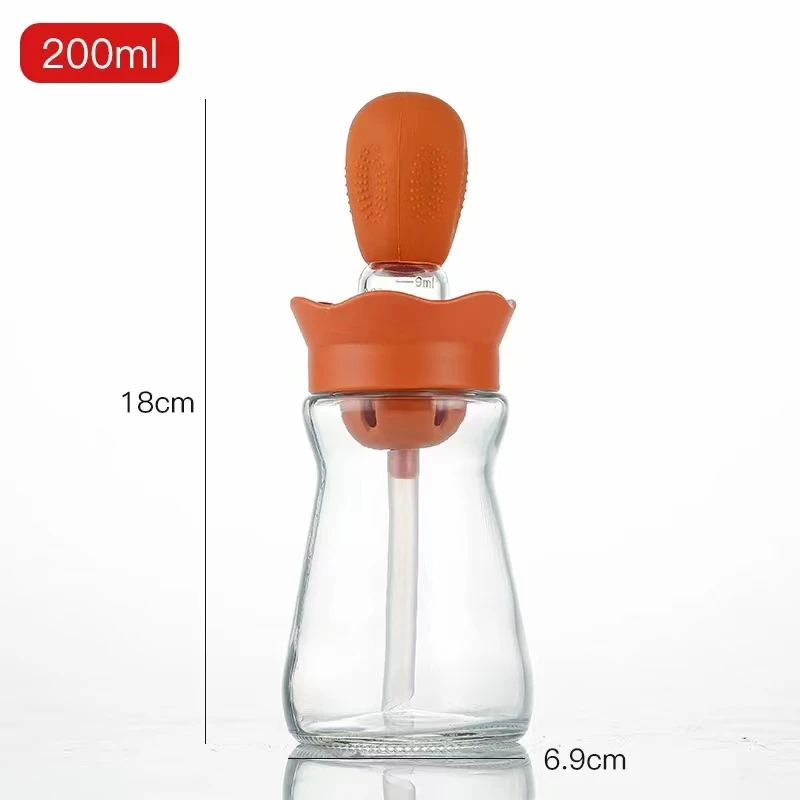 Portable Silicone Olive Oil Dispenser Brush oil Bottle with Brush Grill Oil Brushes Liquid Pastry Kitchen Baking BBQ Tool