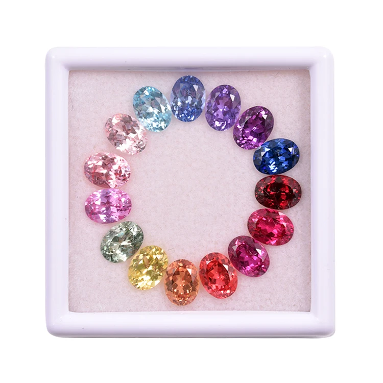 Wuzhou Gemstone Factory Wholesale Pear Cut Padparadscha Sapphire Purple Green White Yellow Cornflower Blue Sapphire Stone