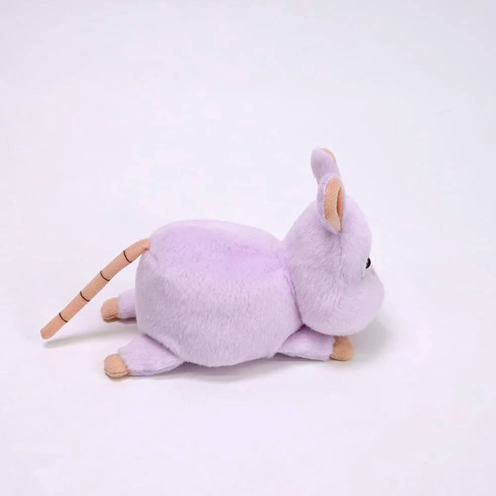 Light Purple Plump Body Adorable Lying Boh Mouse Beanbag Gifts with Striped Long Tail 5 Inch Decorative Small Mouse Plush Toy