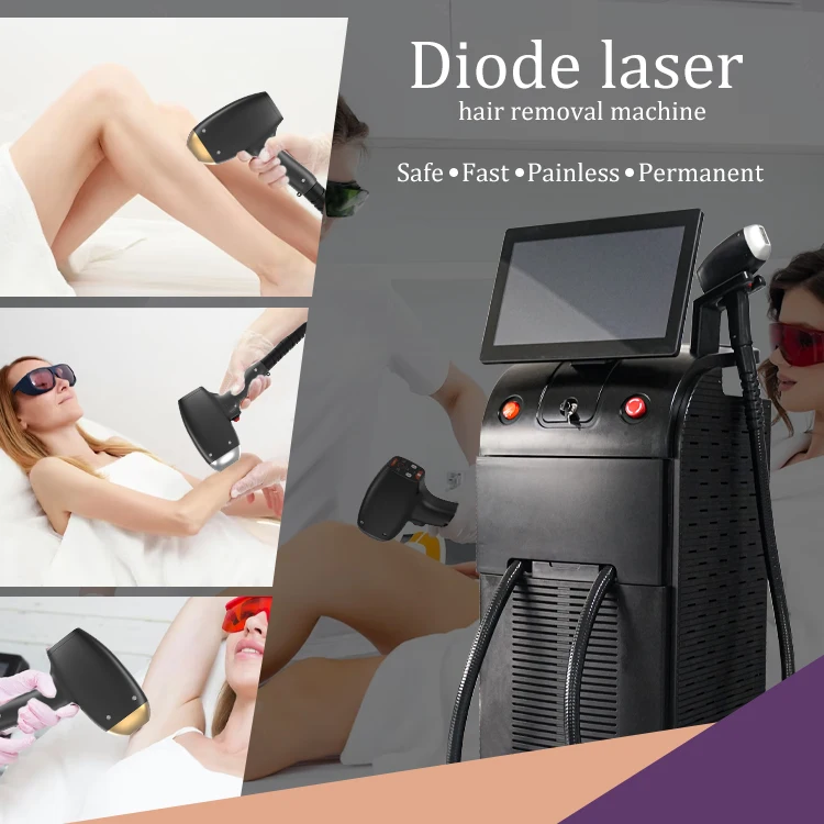 Professional Laser Diode Hair Removal Machine Professional with 3 Wavelength 808 910 1064 for Hair Removal