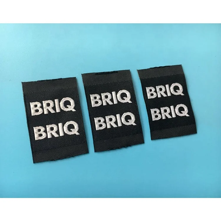 Custom Logo Labels, Clothing Tags Organic Cotton Name Iron On Woven Labels