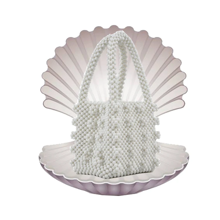 Free Shipping Best Selling In Amazon Travel Non-toxic Plastic Luxury Cute Small Bags Colorful Pink Pearl Bucket Women Hand Bag