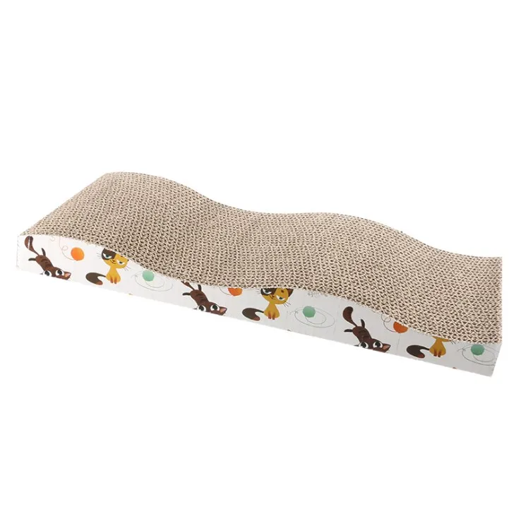 Wave shape cat scratcher cardboard corrugated paper cat scratch toys