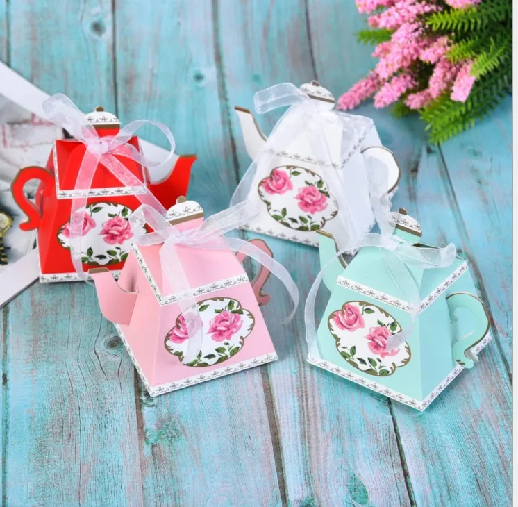
Favor Packaging Gift Box Wedding Candy Box for Wedding Party Teapot Shaped Blue/pink/red / Customized Paperboard Cardboard R0003 
