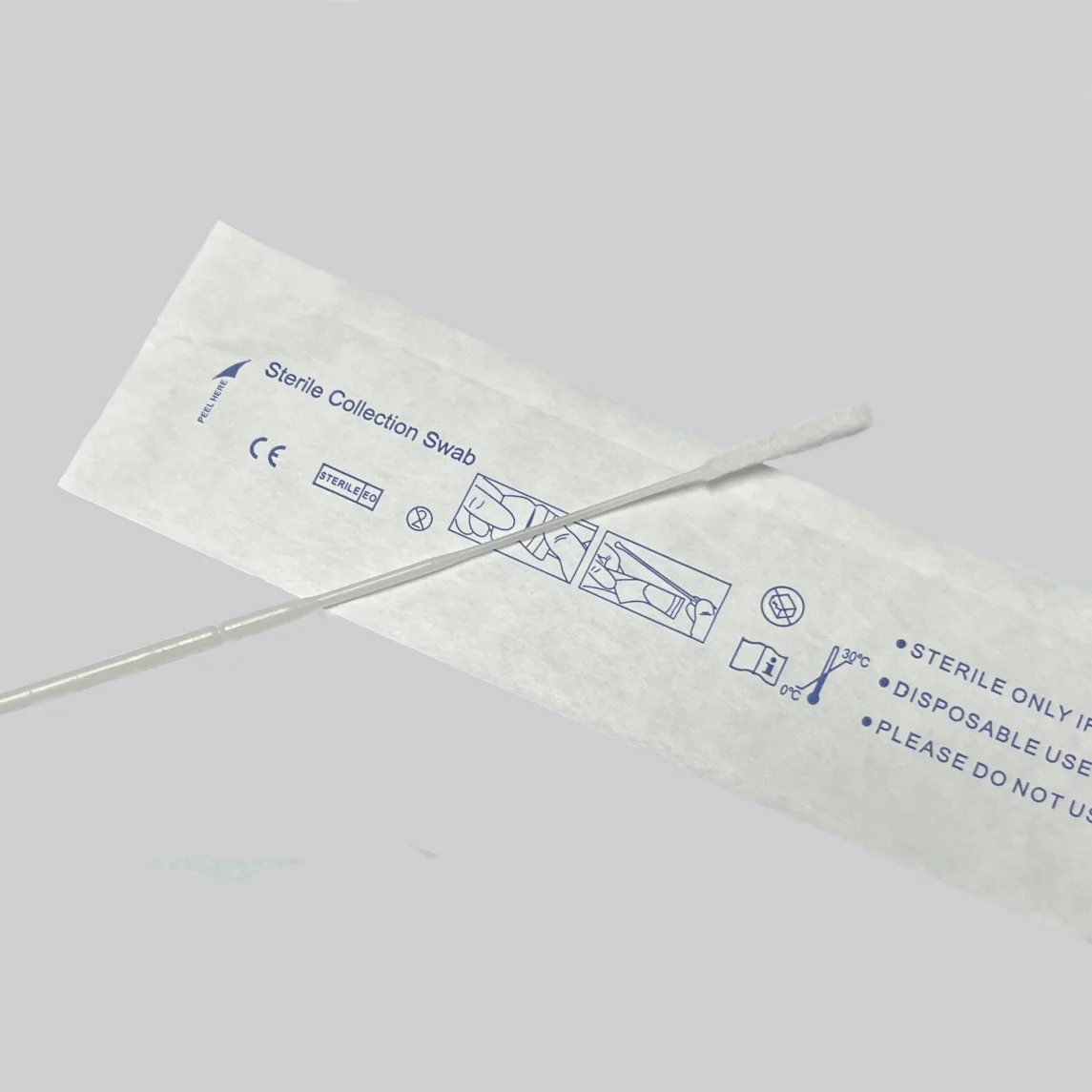 Nasal Swab Stick Flocked Nasal Nasopharyngeal Swabs Specimen Collection Sterile Swab Disposable Sampling