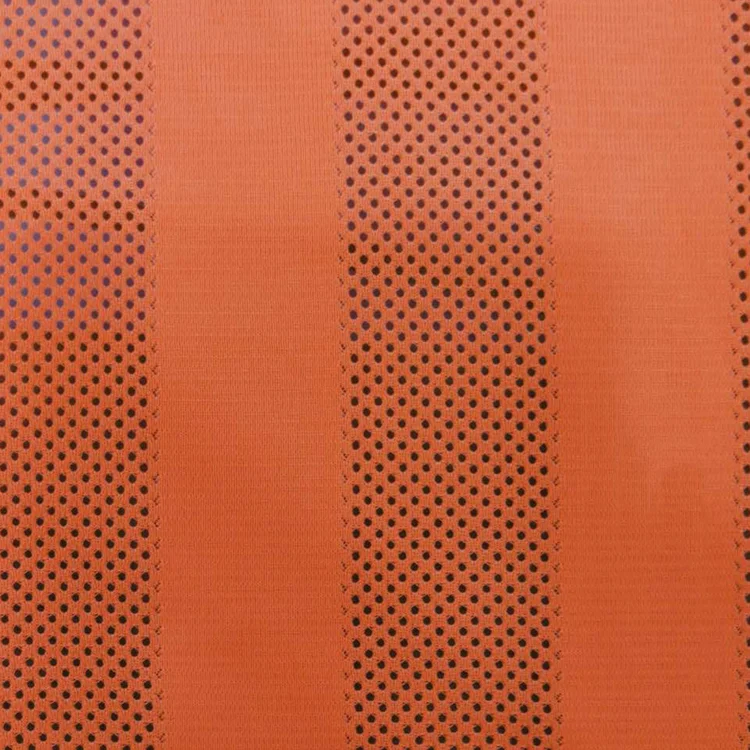 Knitted 100% polyester printed high visibility fluorescent net mesh fabric for reflective safety vest