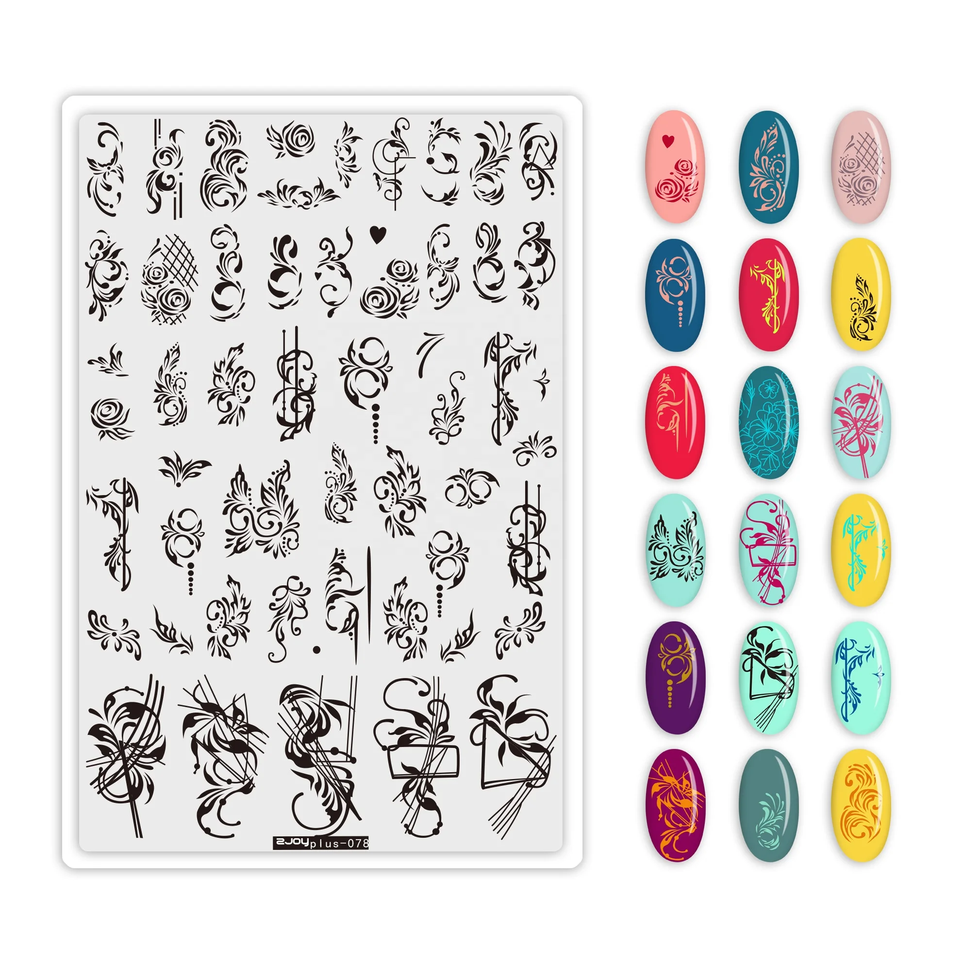 Painting Image Stencils Stainless Nail Stamping Plates 9*14.5CM Metal Mirror Film Abstract DIY Stamping Tools