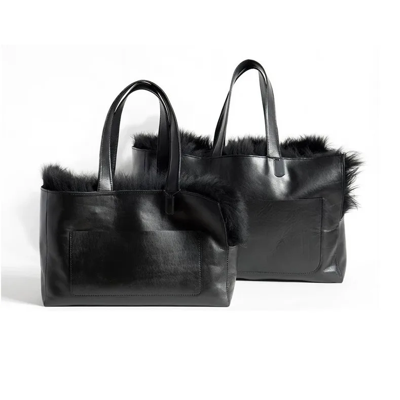 Wholesale Customized PU Leather With Faux Fur Pet Carrier Handbag Cat Travel Pet Carrier Tote Bag Dog Carrier Bag
