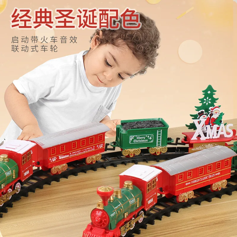 Christmas decorations on the Christmas tree electric train accessories hanging shop home atmosphere scene decoration props