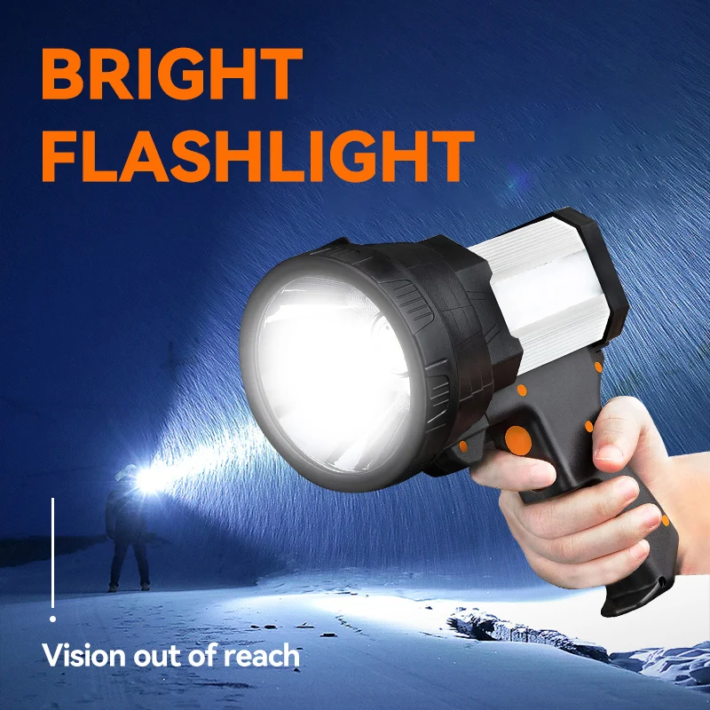 New Product 2022 High Power Super Bright USB Rechargeable Waterproof LED+COB Flashlight With Handle
