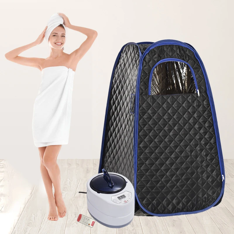 Portable Wet Steam Slimming Heating Sauna Room For Weight Loss Detox Sweat Sauna Box With Arms Out Steam Rooms 1 Person Use