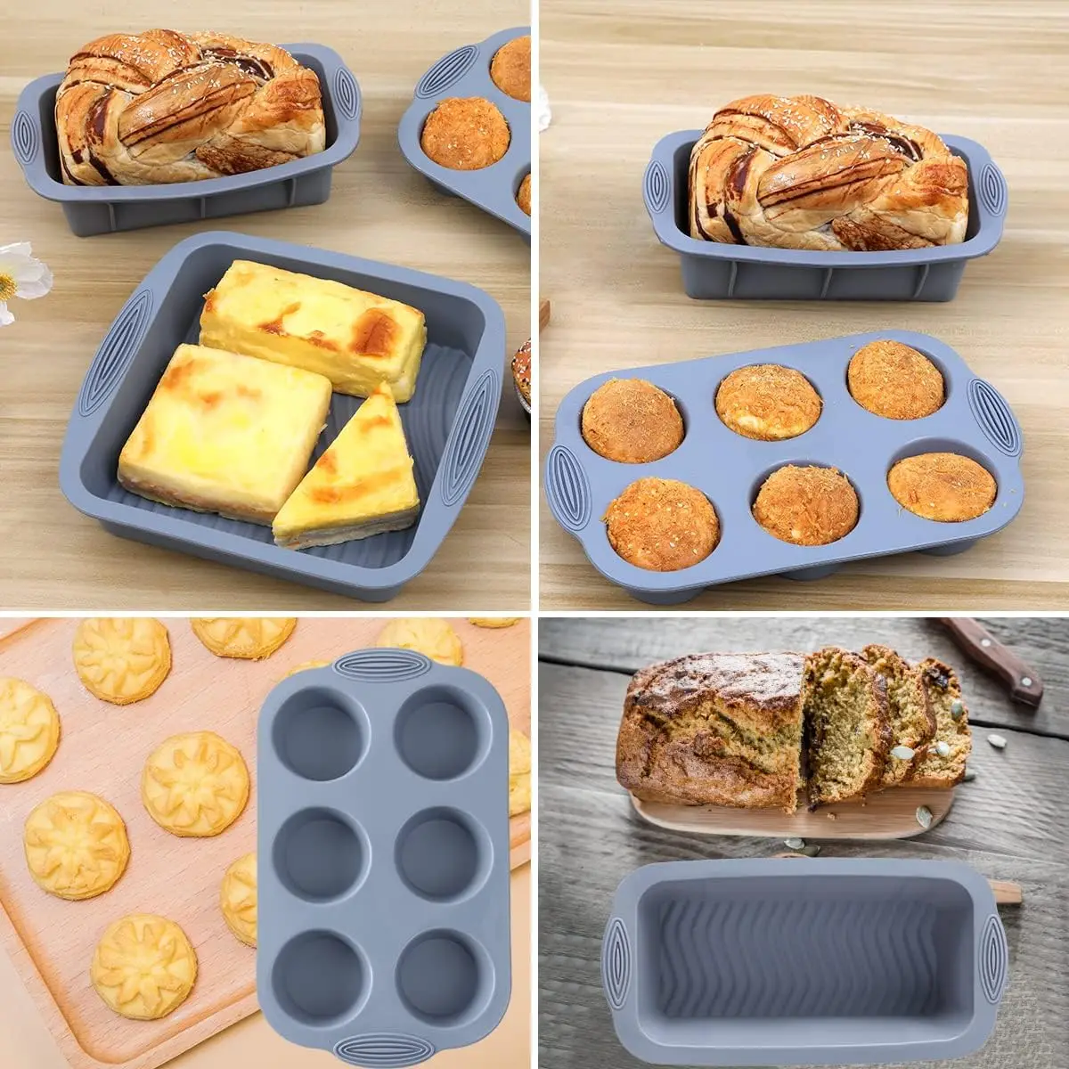 Silicone cake mold Bakeware Set Cake Pan Spatula Oil Brush Nonstick Cookie Molds Kitchen Baking Supplies Set for cake mould