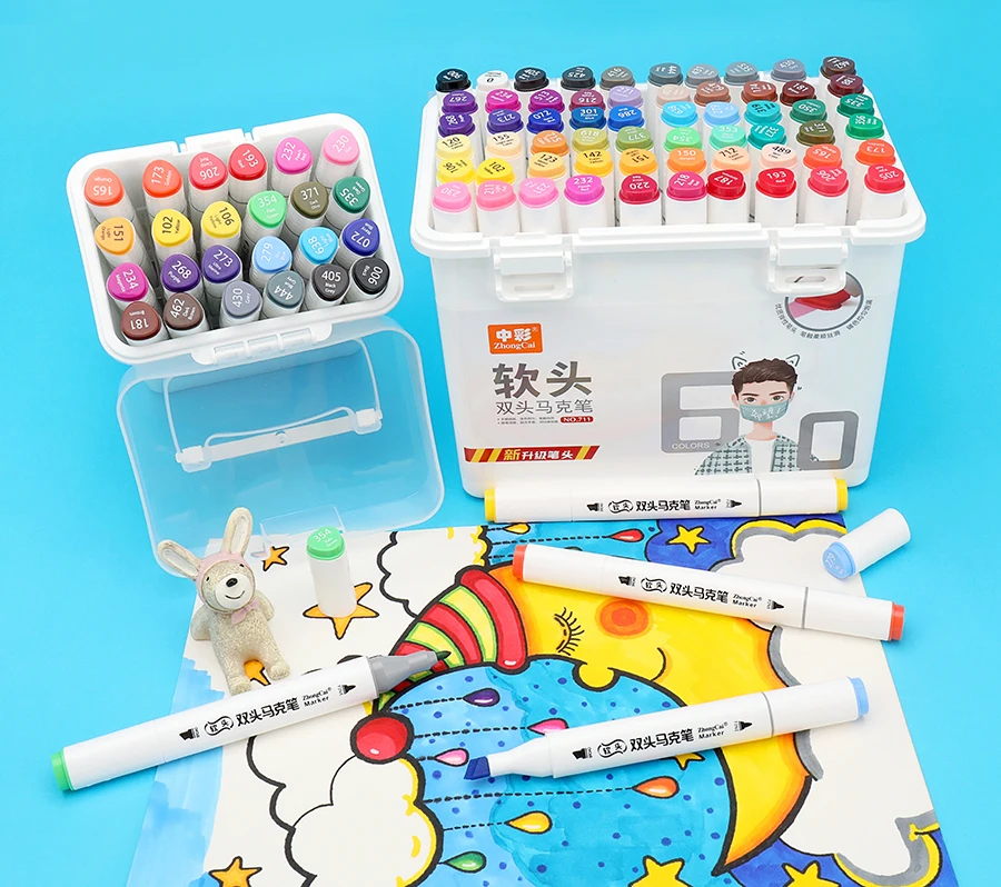 Customized Logo Design White Color Pen Dual Tip  Non Toxic Permanent Markers Pen