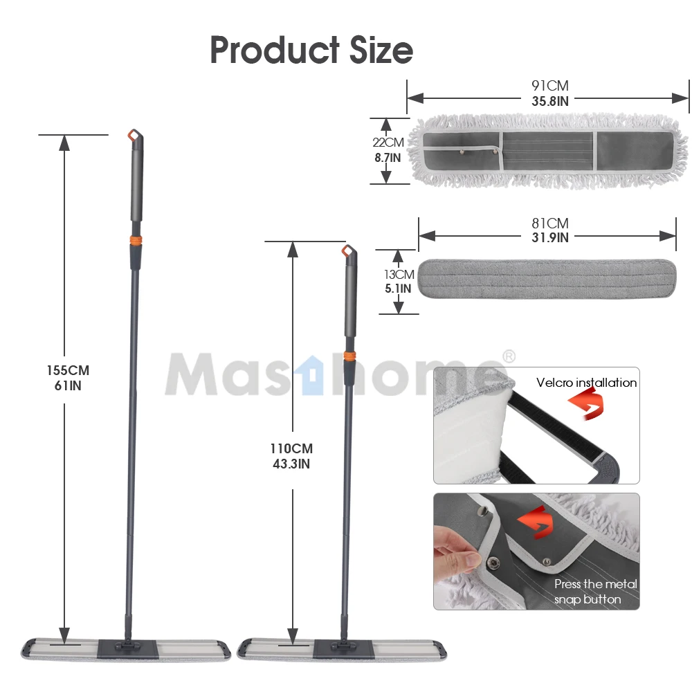 Masthome Cleaning Floor Tools Wholesale Flat Commercial Duster Mop 360 Spin Dust Proof Industrial Suit Mop